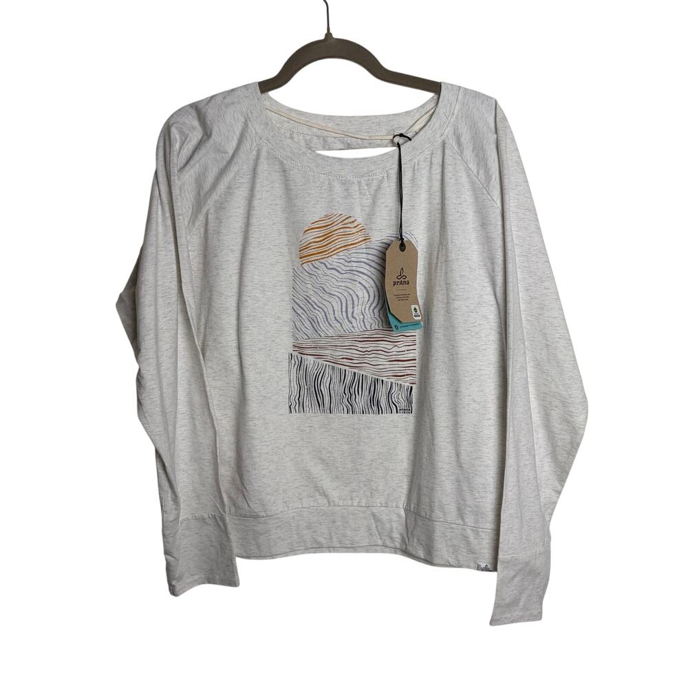Prana Graphic Long Sleep Shirt Organic Cotton Blend Women's XL New